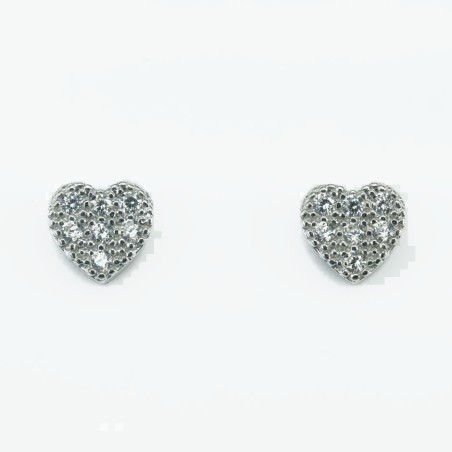 Earring  Heart 6mm.  Circonia