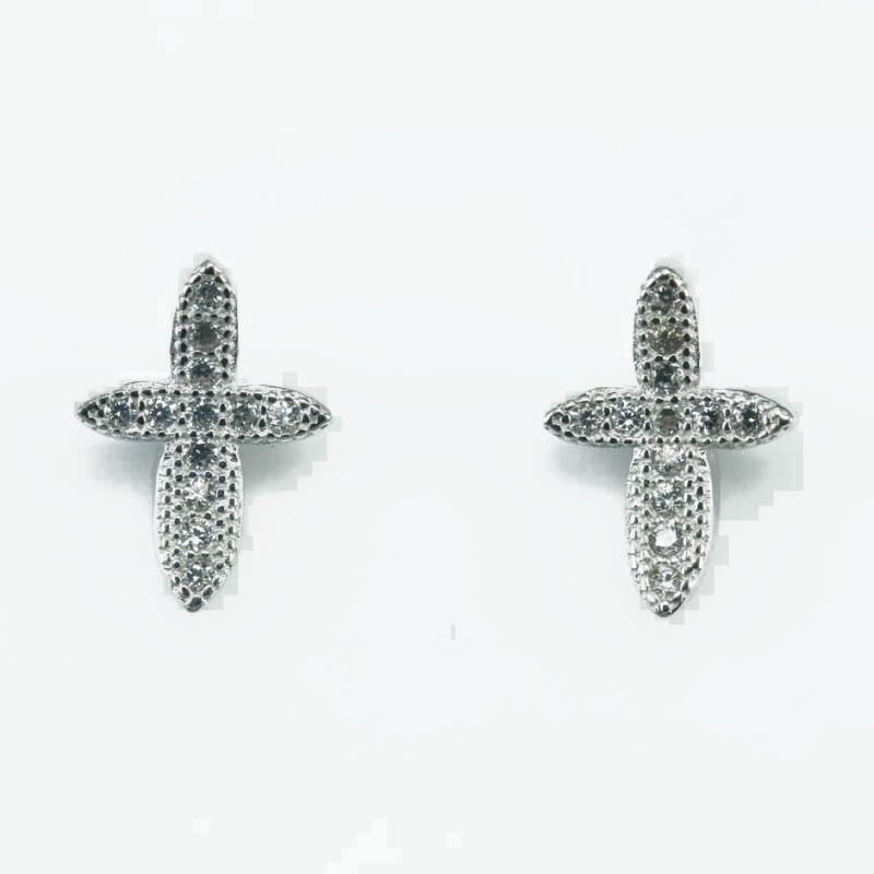 Earring Cross 8x10mm. Circonia Earring Cross 8x10mm. Circonia