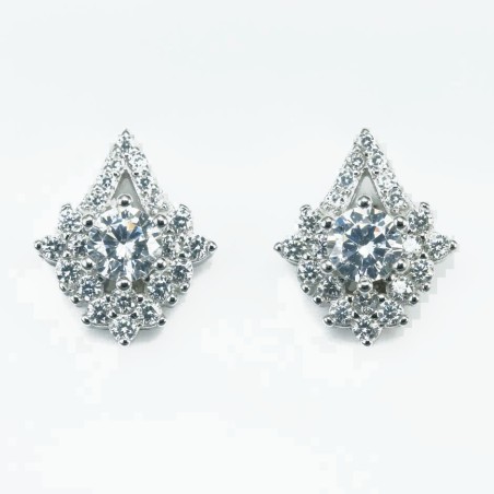 Earring Rhombus 10x13mm.  Circonia