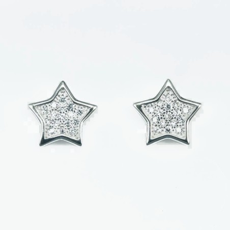 Earring Star 9mm.  Circonia