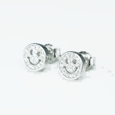 Earring Smile 8mm.  Circonia