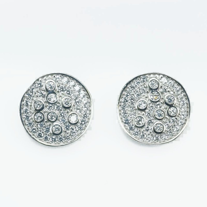 Earring Round 11mm. Circonia