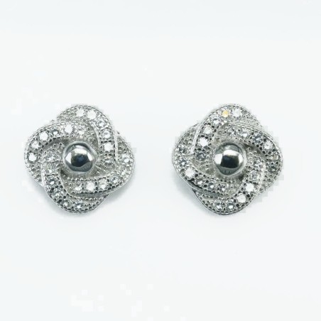 Earring Flower 9mm. Circonia