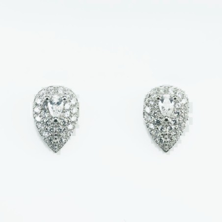 Earring Drop 6x9mm. Circonia