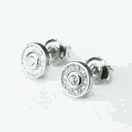Earring Round 8mm.  Circonia