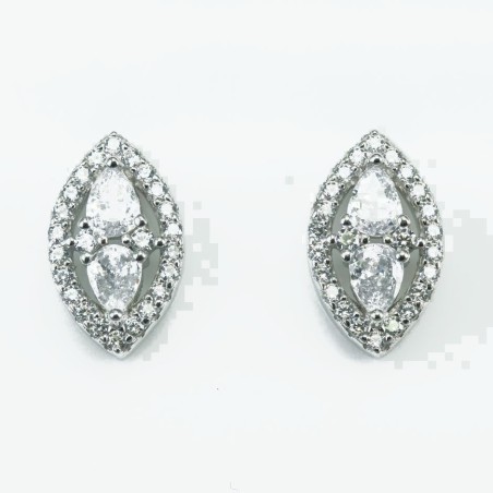 Earring  Rhombus  8x13mm.  Circonia