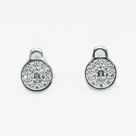 Earring lock 8x10mm.  Circonia