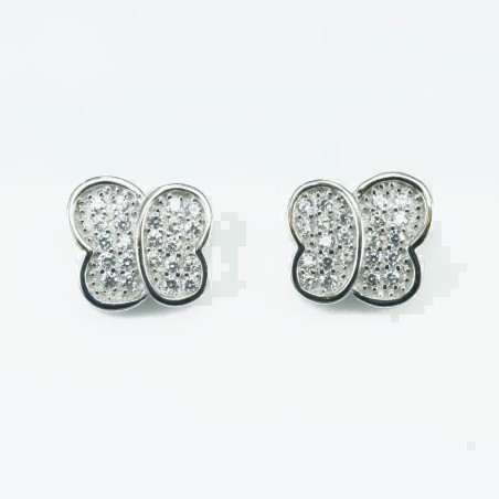 Earring  Butterfly 9mm.  Circonia