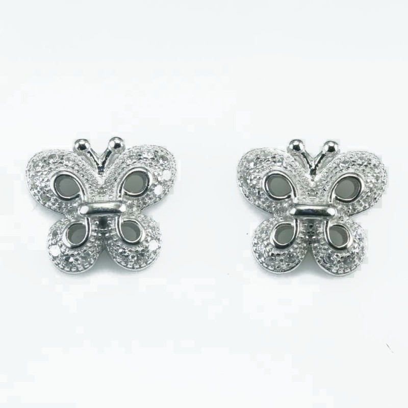 Earring Butterfly 9x10mm. Circonia