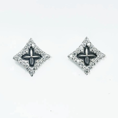 Earring Rhombus 7mm. Circonia