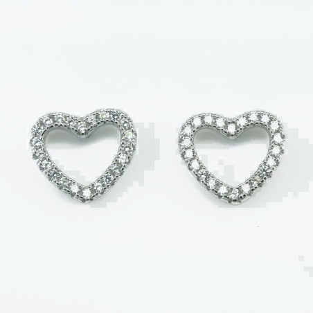 Earring Heart 10mm. Circonia