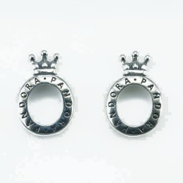 Earring Oval Crown 10x14mm. Circonia