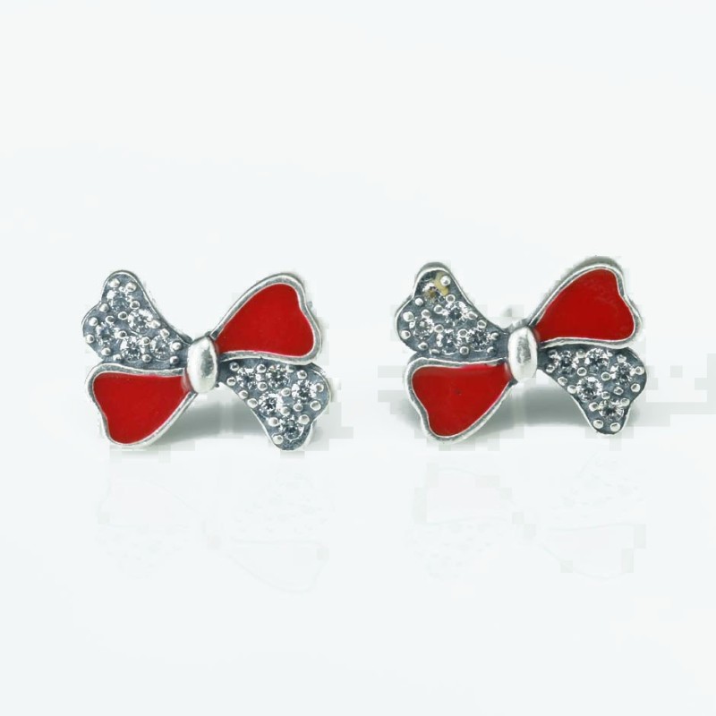 Earring Bow 9x11mm. Circonia