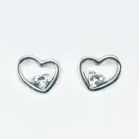 Earring Heart 12mm. Circonia