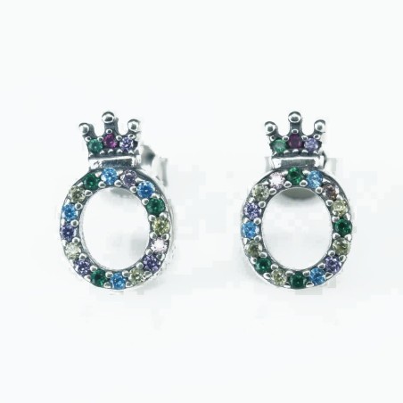 Earring Crown oval 9x14mm. Circonia