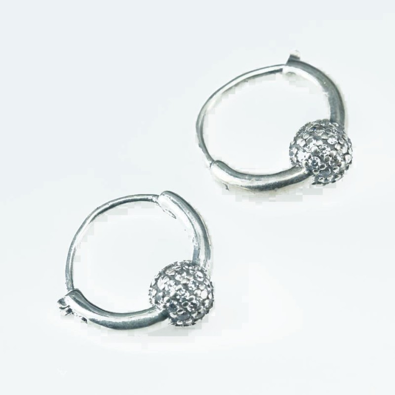 Earring Hoop 1.3x6mm. Circonia