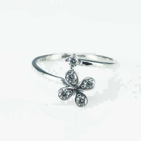 Ring Flower 8mm. Circonia