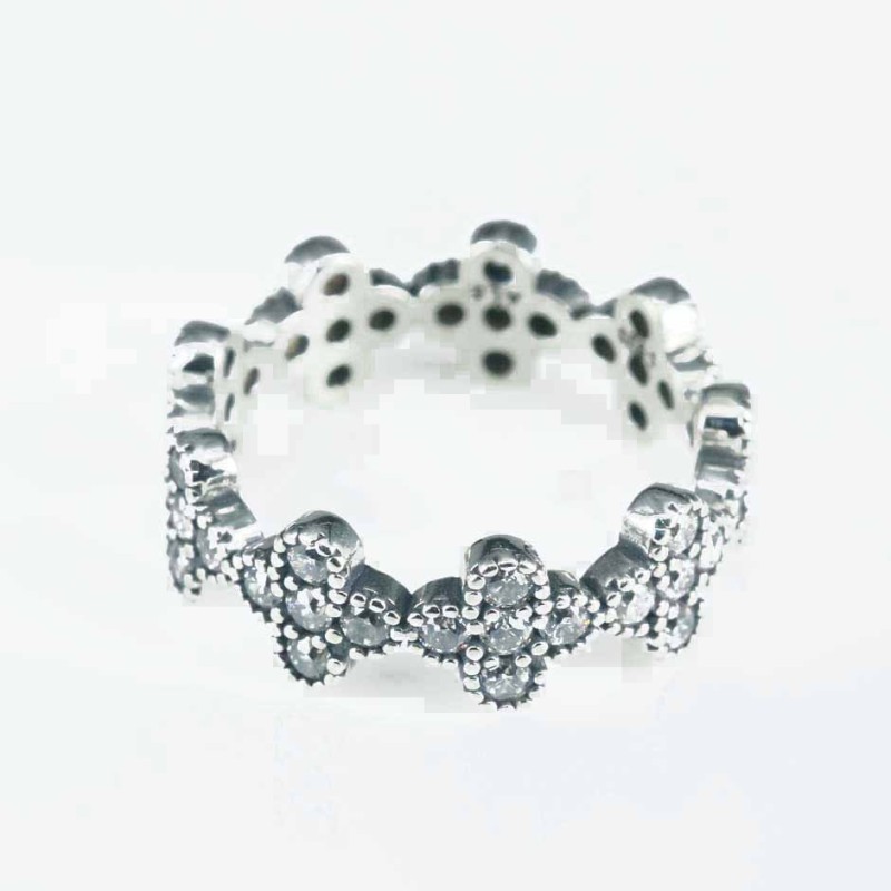 Ring  Flower 7mm. Circonia