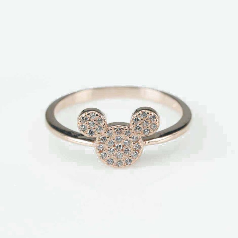 Ring Mouse 8x11mm. rose Circonia