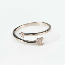 Ring  Arrow   4mm.  rose  Circonia