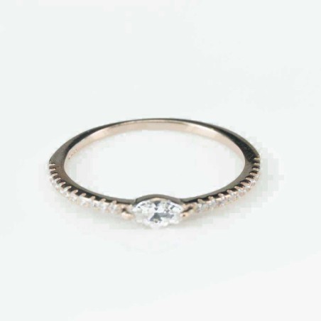 Ring  Rhombus 3x7mm. rose Circonia