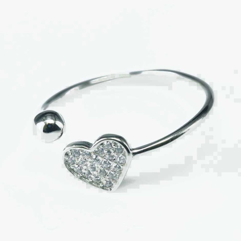Ring Heart with ball 8mm. Circonia Ring Heart with ball 8mm. Circonia