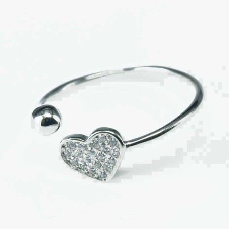 Ring Heart with ball 8mm. Circonia