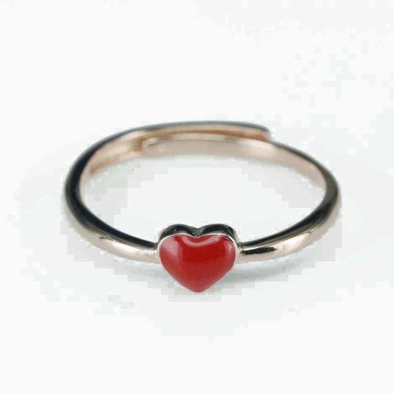 Ring  Heart  5mm.  rose  Circonia