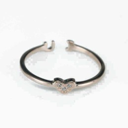 Ring  Heart  4mm.  rose  Circonia