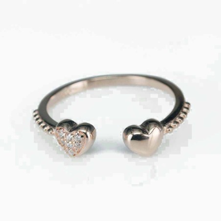 Ring  Heart  5mm.  rose  Circonia