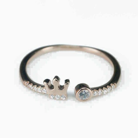 Ring  Crown  5mm.  rose  Circonia