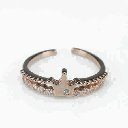 Ring  Crown  7mm.  rose  Circonia