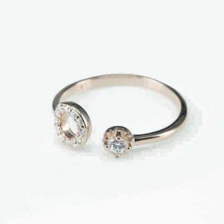 Ring  round  7mm.  rose  Circonia