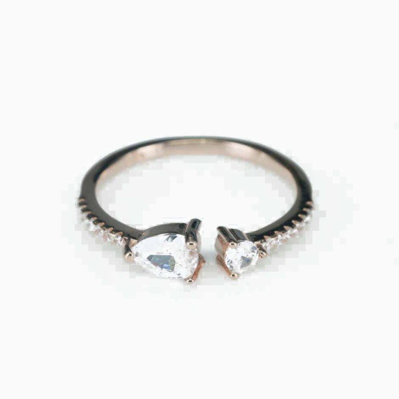 Ring  Drop  5mm.  rose  Circonia