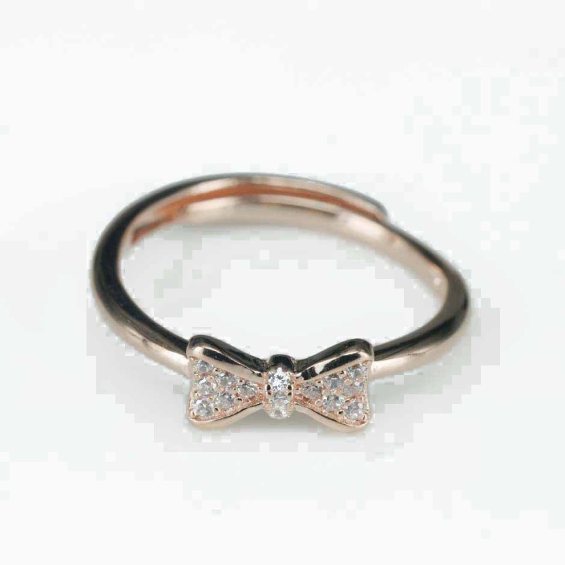 Ring  bow   5mm.  rose  Circonia