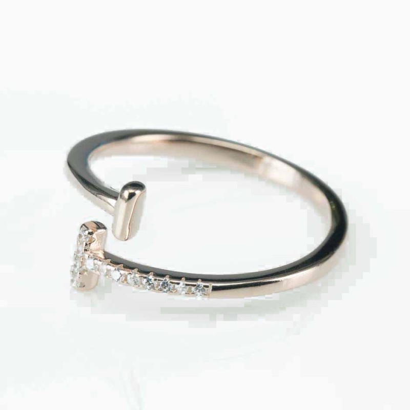 Ring   7mm.  rose  Circonia