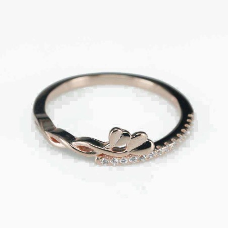 Ring  heart  7mm.  rose  Circonia