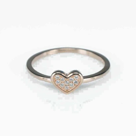 Ring  heart  6mm.  rose  Circonia