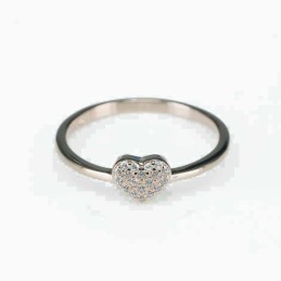 Ring  heart  6mm.  rose  Circonia