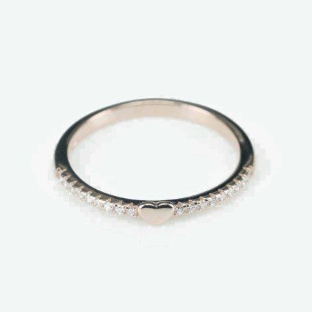 Ring  heart  3mm.  rose  Circonia