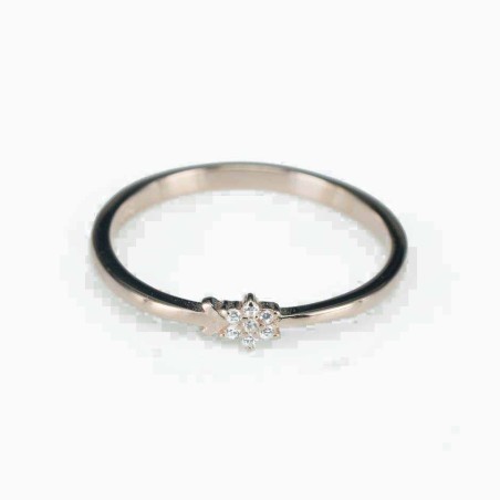 Ring  flower  4mm.  rose  Circonia