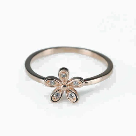 Ring  flower  9mm.  rose  Circonia