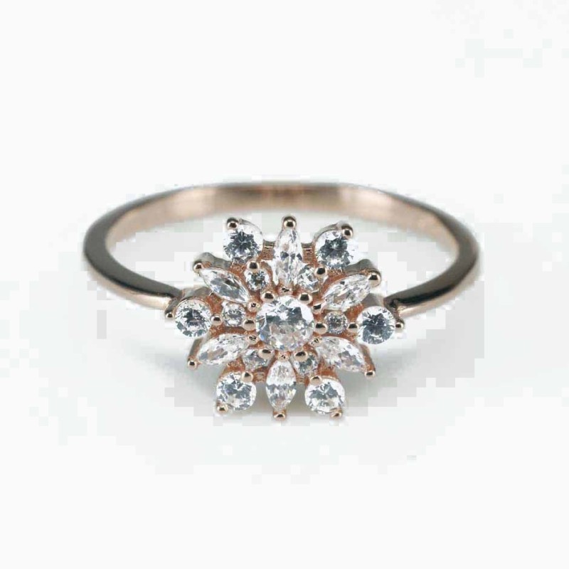 Ring flower 11mm. rose Circonia Ring flower 11mm. rose Circonia