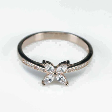 Ring  flower  7mm.  rose  Circonia