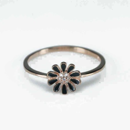 Ring  flower  8mm.  rose  Circonia