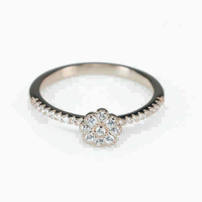 Ring  flower  6mm.  rose  Circonia