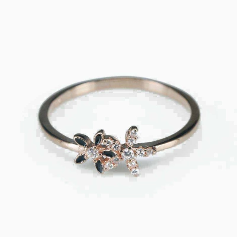 Ring  flower  7mm.  rose  Circonia