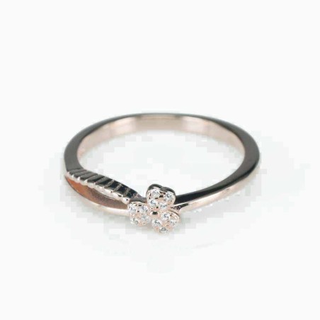 Ring  flower  6mm.  rose  Circonia