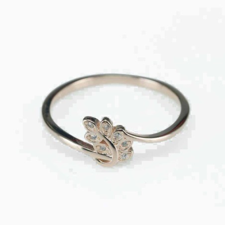 Ring  leaf  8mm.  rose  Circonia