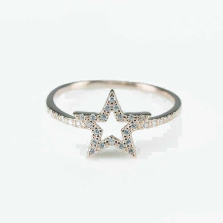 Ring  star  11mm. rose  Circonia